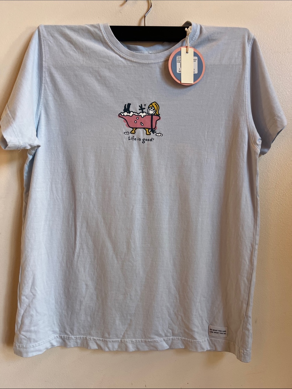 Life Is Good Tee with Pink Bathtub Graphic